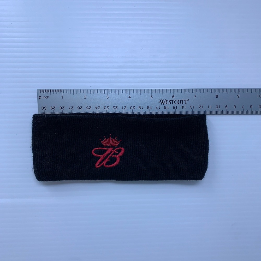 Budweiser Unisex OS Black Red Embroidered Logo Knit Winter Headband New - Picture 3 of 9
